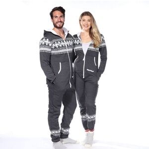 Polar Piece Canadian Made Nordic Onesie Jumpsuit Cabin Pajamas M